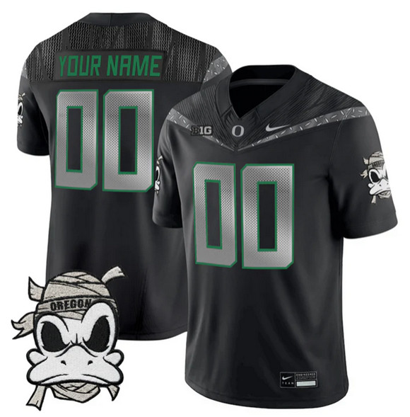 Men's Oregon Ducks Active Player Custom Black 2025 F.U.S.E. 'Mummy Duck' Vapor Limited V1 Stitched Football Jersey